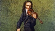 Ausschnitt des Ganzporträts von Niccolo Paganini (27.10.1782 - 27.5.1840) -  "Der Geiger Nicolo Paganini",  Gemälde, nach 1830, von Georg Friedrich Kersting, Öl auf Lindenholz, 24 x 18,5 cm. Dresden, Gemäldegalerie, Neue Meister. © picture-alliance / akg-images 
