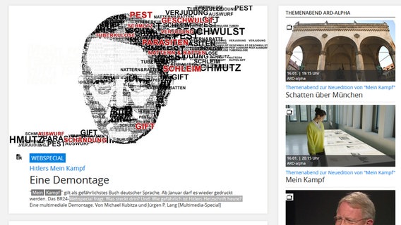 Das Web-Dossier "Hitlers Mein Kampf - Eine Demontage" des Bayerischen Rundfunks  