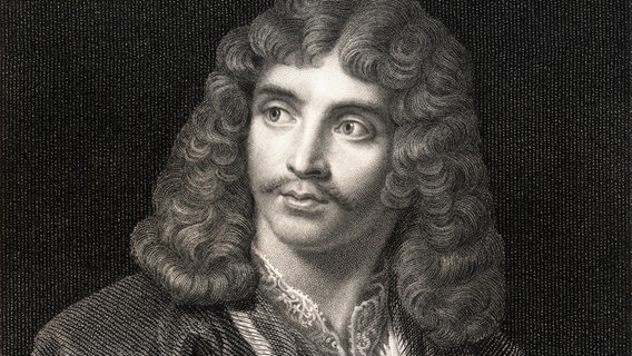 Porträt von Jean-Baptiste Poquelin alias Molière (1622 - 1673) aus dem Buch "Gallery Of Portraits", London 1833. © picture alliance / Design Pics | Ken Welsh 