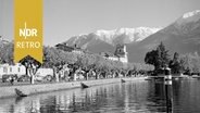Ascona, Straße am Ufer des Lago Maggiore, im Hintergrund die Alpen, 1961. © IMAGO / piemags 