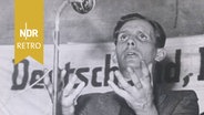 Ernst Otto Remer hält eine Rede vor den Mitgliedern der Sozialistischen Reichspartei (S.R.P.) in München, 1951. © IMAGO IMAGES/ZUMA/Keystone 