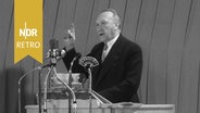 Bundeskanzler Konrad Adenauer spricht auf der Kundgebungsveranstaltung der Regierungskoalition zu den Pariser Verträgen in Hamburg, 16.02.1955. © NDR Archiv Screenshot 
