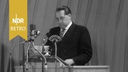 Thomas Dehler spricht auf der Kundgebungsveranstaltung der Regierungskoalition zu den Pariser Verträgen in Hamburg, 16.02.1955. © NDR Archiv Screenshot 