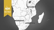 Reise von Paul Graetz quer durch Afrika, nachvollzogen auf einer Karte. © NDR Archiv Screenshot 