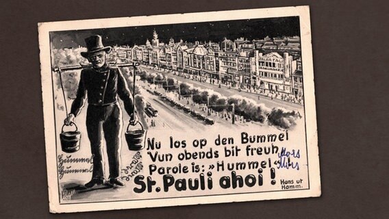 Auf einer alten Postkarte ist Hans Hummel abgebildet.  