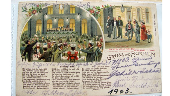 Eine Postkarte aus Borkum aus dem Jahr 1903 © Stadtarchiv Borkum 