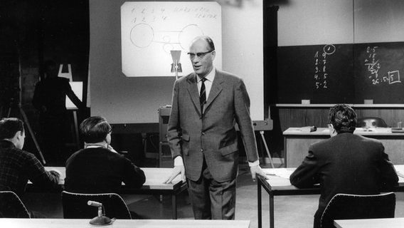 Franz Reinholz, Moderator der Sendung "Mathematik" 1965. © NDR 