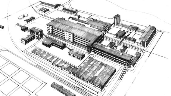 Bauplan des VEB Industrieprojektierung Rostock aus den 1960er-Jahren für einen Schlacht- und Verarbeitungsbetrieb in Ulan Bator, der Hauptstadt der Mongolei. © Inros-Lackner Rostock 