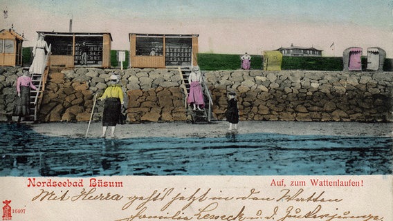 Historische Postkarte von Büsum von 1905 © Tourismus Marketing Service Büsum GmbH / Amtsarchiv Büsum 