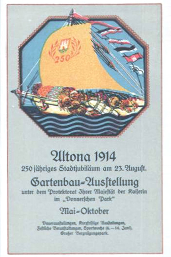 Ein Plakat der Internationalen Gartenbau-Ausstellung in Altona 1914. © Gartendenkmalpflege der Behörde für Stadtentwicklung Hamburg 