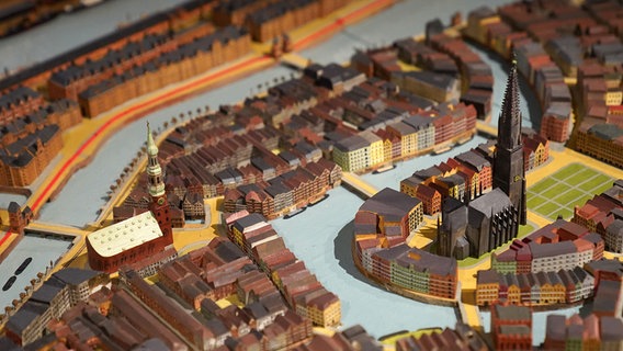 Detailaufnahme vom Modell des Hamburger Hafens um 1900 im Museum für Hamburgische Geschichte © Stiftung Historische Museen Hamburg 