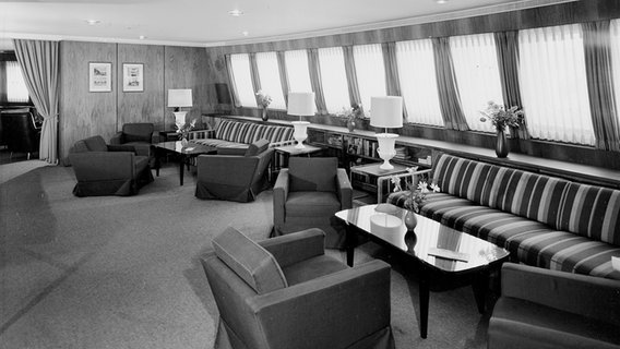 Lounge der "Cap San Diego" auf einer Aufnahme aus den 1960er-Jahren © Hamburg Süd 