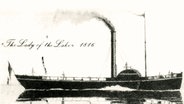 Historische Darstellung der "Lady of the Lake", dem ersten Dampfschiff,  das die Elbe befuhr © Stadtarchiv Cuxhaven / Repro. E. Hein, Cuxh., Vorl. Siersdorfer, Essen 