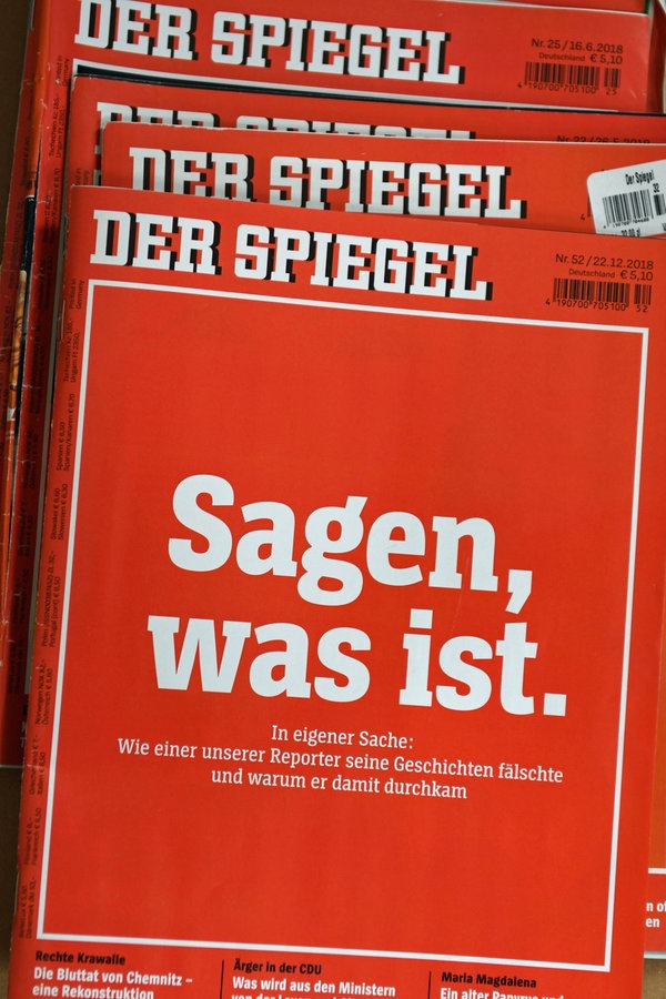 Titel des Nachrichten-Magazins "Der Spiegel" vom 22. Dezember 2018: "Sagen, was ist". © picture alliance / Winfried Rothermel Foto: Winfried Rothermel