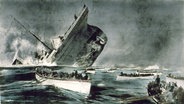Nachkoloriertes Aquarell vom Untergang der "Titanic" 1912 © picture-alliance / akg-images | akg-images 