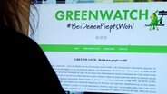 Mit einer Kampagne im Netz machte "Greenwatch" Stimmung gegen die Partei Bündnis 90 / Die Grünen. Wer dahinter steckt, ist unklar. © NDR Foto: Screenshot