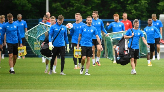 Die Spieler von Holstein Kiel beim Trainingsauftakt. © Imago/Holsteinoffice 