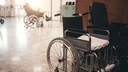 Leere Rollstühle in einem Altenheim stehen im Flur © Colourbox Foto: Andrea De Martin