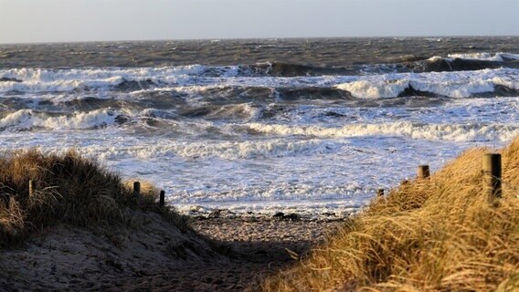 Durch die stürmischen Tage im Januar ist die Ostsee kräftig in Bewegung. © NDR Foto: Ingo Krummheuer aus Rövershagen