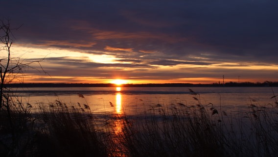 Ein wunderschöner Sonnenaufgang an der "Waterkant" des Fischerdorfes Altwarp. © NDR Foto: Harald Viestenz aus Ueckermünde