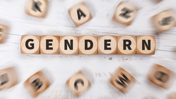 Würfel bilden das Wort "Gendern" © picture alliance Foto: Markus Mainka