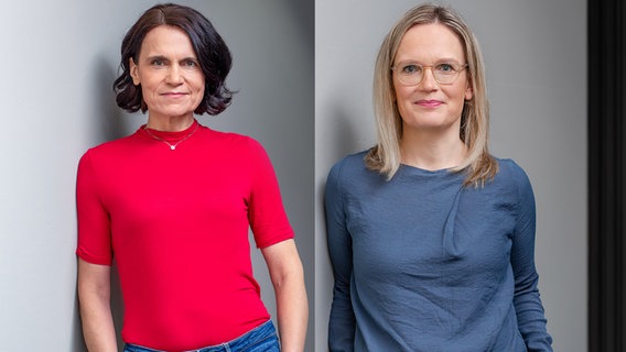 Porträtbilder der Journalistinnen Sandra Ratzow (l.) und Christiane Uebing. © NDR.de Foto: Christian Spielmann