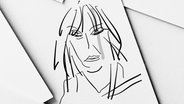 Eine Karikatur von Chrissie Hynde von den  Pretenders © Ocke Bandixen 
