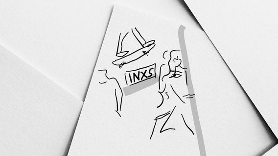 Eine Zeichnung von INXS © NDR Foto: Ocke Bandixen