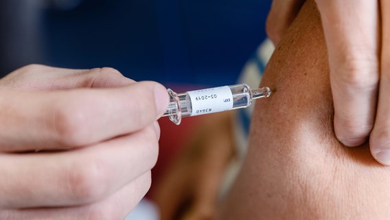 Ein Arzt impft eine Patientin gegen Grippe. © picture alliance / Markus Scholz Foto: Markus Scholz