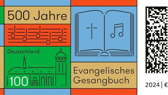 Sonderpostwertzeichen "500 Jahre Evangelisches Gesangbuch" © Bundesministerium der Finanzen 