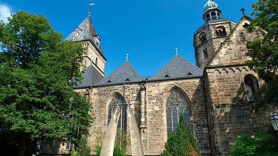 Das Hamelner Münster von Westen betrachtet. © Ev-luth. Münster St. Bonifatius zu Hameln Foto: Andreas Stahl