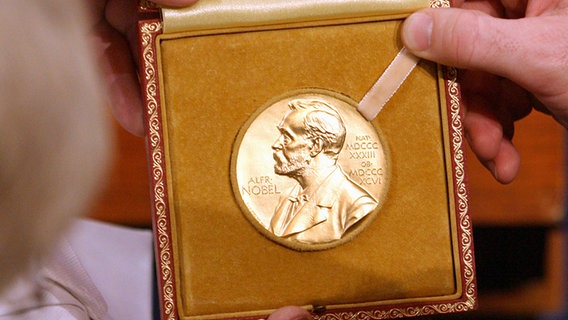Die Medaille mit dem Konterfei von Alfred Nobel. © picture alliance / dpa Foto: Kay Nietfeld