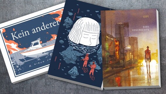 Collage aus den Covern "Ruinen", "Kein anderer" und "Eine Geschichte" © Edition Moderne, Avant, Reprodukt 