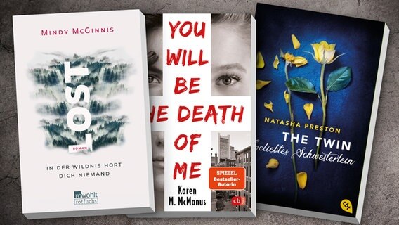 Collage aus den Covern "Twin - Geliebtes Schwesterlein", "Lost - In der Wildnis hört dich niemand" und "You will be the death of me" © Penguin Randomhouse, rowohlt 