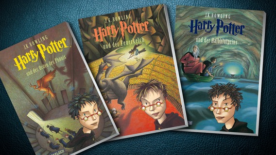Joanne K. Rowling: Harry Potter Bücher (Montage) © Carlsen Verlag 
