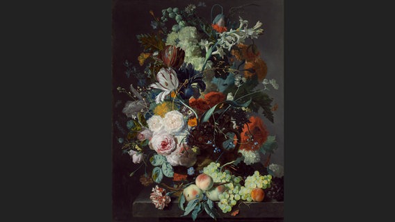 Jan van Huysum: Still Life with Flowers and Fruit (Stillleben mit Blumen und Früchten), ca. 1715 © Patrons’ Permanent Fund and Gift of Philip and Lizanne Cunningham / Prestel Verlag 