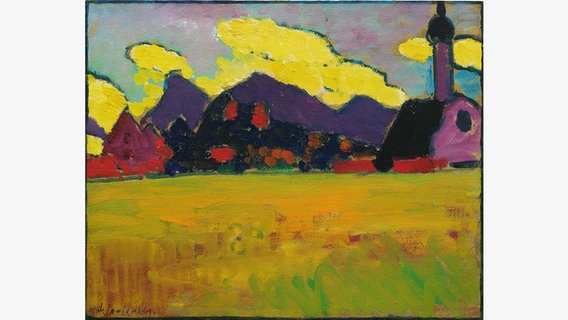 Alexej von Jawlensky: Landschaft bei Murnau - gelbe Abendwolken, 1909 © Prestel Verlag 