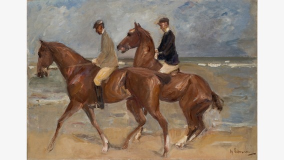 Max Liebermann (1847 - 1935): Zwei Reiter am Strand nach links, 1910 © Museum Kunst der Westküste, Alkersum/Föhr / Wienand Verlag 
