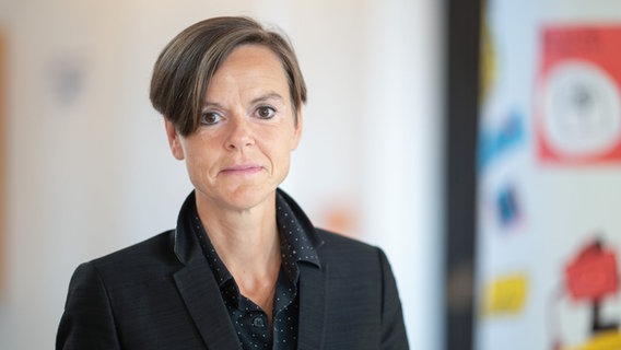 Die Autorin Antje Rávik Strubel im Literaturhaus Frankfurt.  Foto: Sebastian Gollnow