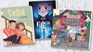 Cover-Collage aus "Die Diebin", "Elle(s)" und "Oma zu verkaufen" © Reprodukt/Toonfisch/Kibitz Verlag 