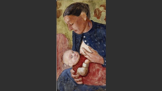 Foto aus dem Bildband "Mama": Gemälde einer stillenden Frau © Stiftung Museum Kunstpalast, Düsseldorf Foto: ARTOTHEK - LVRZMB - Joshua Esters