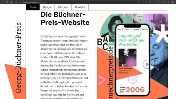Screenshot der Website buechnerpreis.de © buechnerpreis.de 