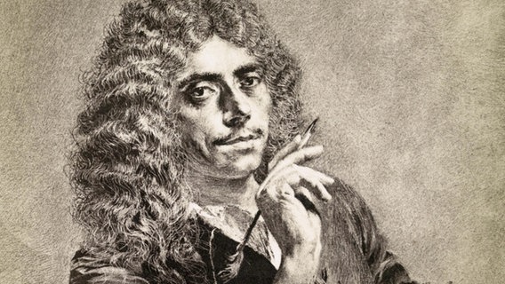 Molière, (eigentl. Jean Baptiste Poquelin), Portrait  Lithographie von Adolf Menzel, 19. Jh. © picture alliance / akg-images | akg-images 