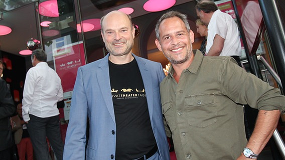 Axel Schneider und Moritz Bleibtreu posieren bei den 10. Privattheatertagen © Hamburger Privattheatertage 