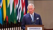 Prinz Charles bei der offiziellen Eröffnung des Gipfeltreffens der Commonwealth-Staaten © Lukas Coch/AAP/dpa Foto: Lukas Coch