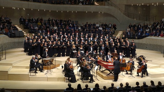 Der Carl-Philipp-Emanuel-Bach-Chor bei einem Auftritt in der Elbphilharmonie. © CPE-Bach-Chor 
