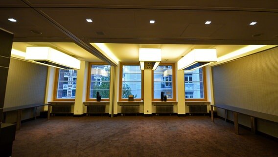 Ein leerer Raum mit hoher Decke im Brahms Kontor Hamburg © NDR Foto: Patricia Batlle