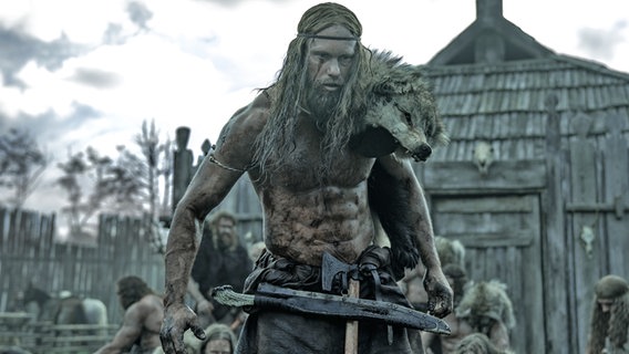 Alexander Skarsgård wears wolf fur as Amelieth in Viking Revenge 