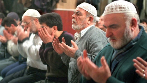 Männer beten in einer Moschee © picture-alliance / dpa Foto: Karl Mittenzwei