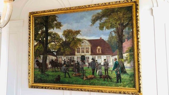 Gemälde "Hofjagdlager vor Schloss Friedrichsmoor" von Ernst Hugo von Stenglin © NDR 